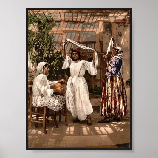 Arabische dansmeisjes, Algiers, Algerije foto Poster (Voorkant)