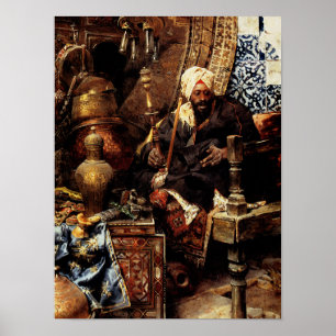 Arabische dealer onder zijn Antieke Poster