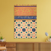 Arabische decoratieve design (kleurenlitho) canvas afdruk (Insitu (Woonkamer))