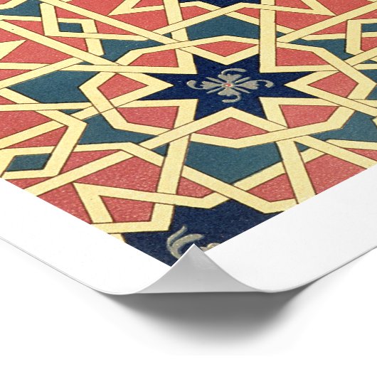 Arabische decoratieve design (kleurenlitho) poster (Hoek)