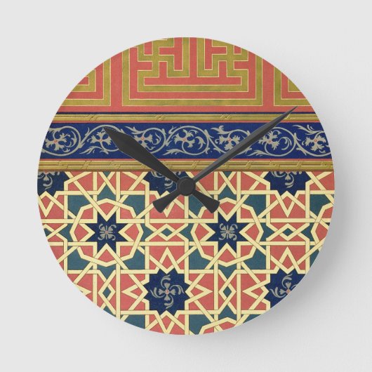 Arabische decoratieve design (kleurenlitho) ronde klok (Voorkant)