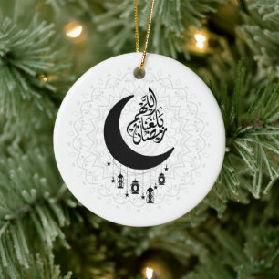 Arabische Diwani-kalligrafie, Halve Maan & Lantaar Keramisch Ornament
