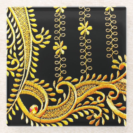 Arabische Embroidery Glazen Onderzetter (Voorkant)