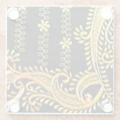 Arabische Embroidery Glazen Onderzetter (Achterkant)