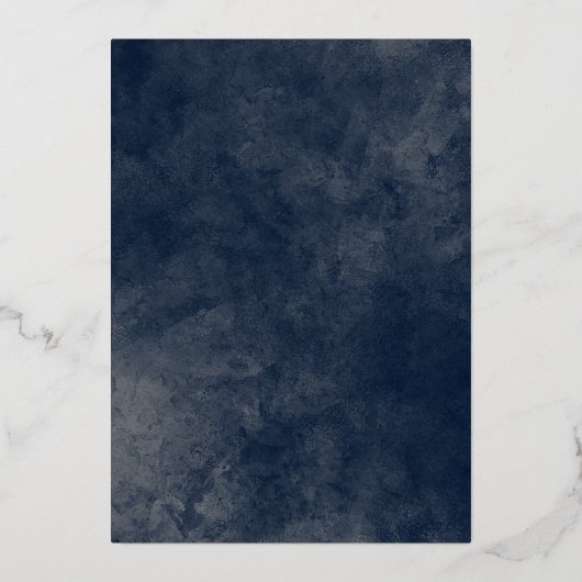 Arabische & Engelse Elegante Blauwe en Gouden Mosl Folie Uitnodiging (Achterkant)