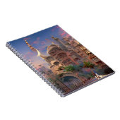 Arabische fantasiewoningen palmbomen digitale kuns notitieboek (Rechterzijde)