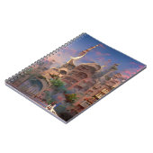 Arabische fantasiewoningen palmbomen digitale kuns notitieboek (Linkerzijde)