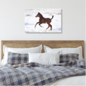 Arabische Foal in de sneeuw Canvas Afdruk (Insitu (Slaapkamer))