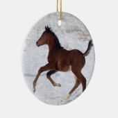 Arabische Foal in de sneeuw Keramisch Ornament (Rechts)
