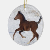 Arabische Foal in de sneeuw Keramisch Ornament (Links)