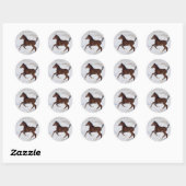 Arabische Foal in de sneeuw Ronde Sticker (Vel)