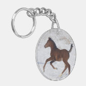 Arabische Foal in de sneeuw Sleutelhanger (Voorkant Links)