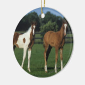 Arabische Foalen in grijs veld Keramisch Ornament (Links)