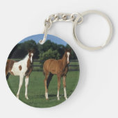 Arabische Foalen in grijs veld Sleutelhanger (Achterkant)