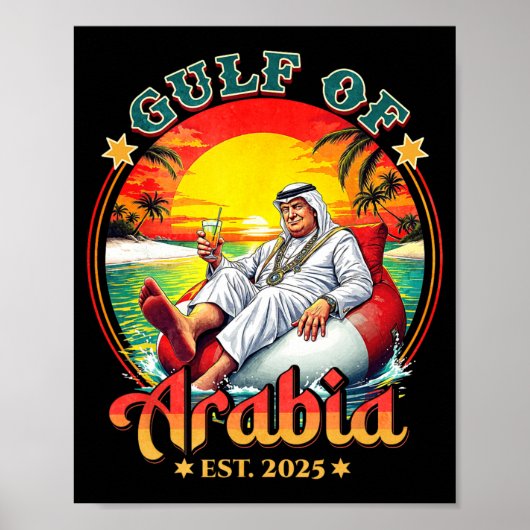 Arabische Golf EST 2025 Retro Golf van Arabië Poster (Voorkant)