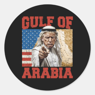  Arabische Golf EST 2025 Retro Golf van Arabië Ronde Sticker