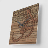 Arabische islamitische kalligrafie, hout effect
 vierkante klok (Hoek)