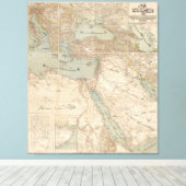 Arabische kaart voor het Midden-Oosten Canvas Afdruk (Insitu (Houten vloer))