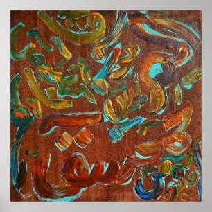 Arabische kalligrafie Loh E Qurani Poster