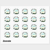 Arabische kalligrafie "Sabr" Geduld - Florale Lotu Vierkante Sticker (Vel)