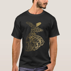 Arabische kalligrafie wervelende derwisj soefi t-shirt