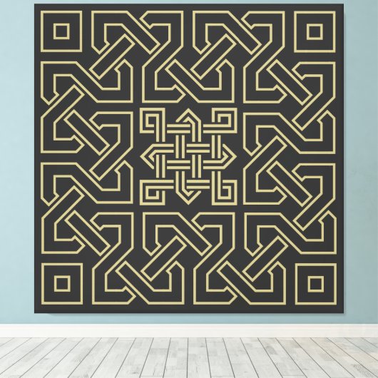 Arabische kalligrafielensymbool islamische versier canvas afdruk (Insitu (Houten vloer))