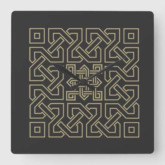 Arabische kalligrafielensymbool islamische versier vierkante klok (Voorkant)