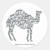 ARABISCHE KAMEEL RONDE STICKER (Voorkant)
