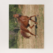 Arabische kastanjebruin, stromend mane en staart legpuzzel (Verticaal)