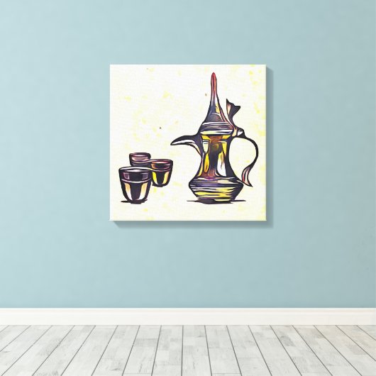 Arabische koffie canvas afdruk (Insitu (Houten vloer))