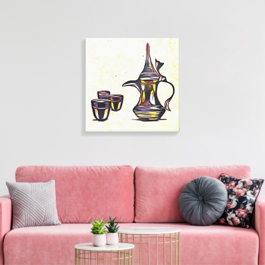 Arabische koffie canvas afdruk (Insitu (Woonkamer))