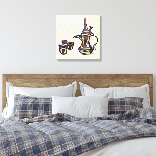 Arabische koffie canvas afdruk (Insitu (Slaapkamer))