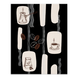 Arabische koffie printableset, Boho keukenmuurdeco Perfect Poster