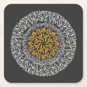 Arabische Letters 3D Kunstblok Kartonnen Onderzetters (Voorkant)