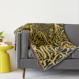 Arabische letters goud deken