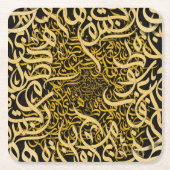 Arabische letters goud kartonnen onderzetters (Voorkant)