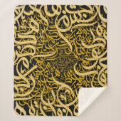 Arabische letters goud sherpa deken (Voorkant)