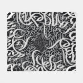 Arabische letters zwart en wit fleece deken (Voorkant (Horizontaal))