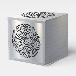 Arabische Letters zwarte cirkel دائةحر و ف ع ر ب ي Bedankdoosjes