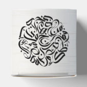 Arabische Letters zwarte cirkel دائةحر و ف ع ر ب ي Bedankdoosjes (Bovenkant)