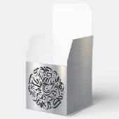 Arabische Letters zwarte cirkel دائةحر و ف ع ر ب ي Bedankdoosjes (Geopend)