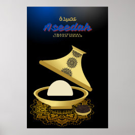 Arabische Libische traditionele maaltijd muur kuns Poster