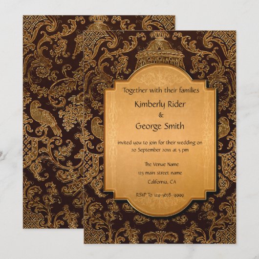 Arabische Lijst huwelijksuitnodigingen Kaart (Voorkant / Achterkant)