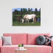 Arabische Mare & Foal 2 Canvas Afdruk (Insitu (Woonkamer))