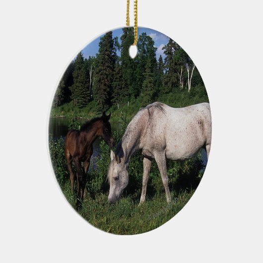 Arabische Mare & Foal 2 Keramisch Ornament (Rechts)