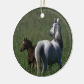 Arabische Mare & Foal Keramisch Ornament (Links)