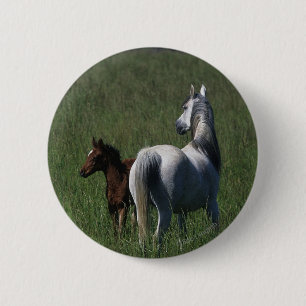 Arabische Mare & Foal Ronde Button 5,7 Cm