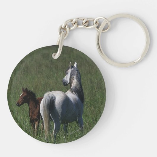 Arabische Mare & Foal Sleutelhanger (Achterkant)