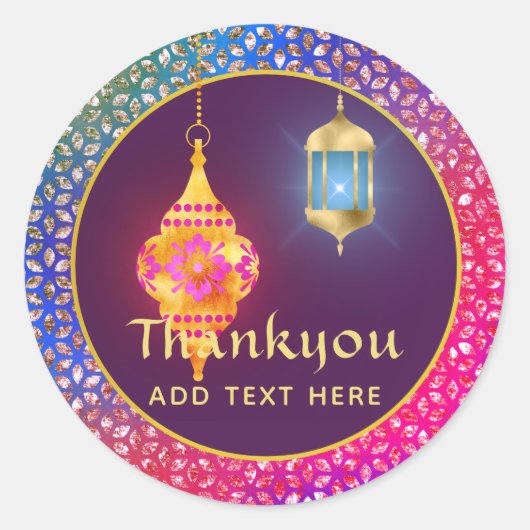 Arabische, Marokkaanse, Bollywood Party gepersonal Ronde Sticker (Voorkant)