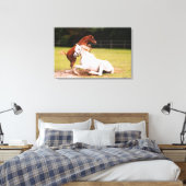 Arabische merrie veulen Stretched Canvas Print (Insitu (Slaapkamer))